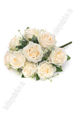 Букет декоративный 31 см Розы (SF-8126) светло-персиковый