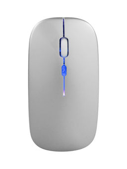 Мышь MB-2.4 беспроводная, оптическая, подсветка, 800-1600 dpi, USB, Bluetooth, серебристая