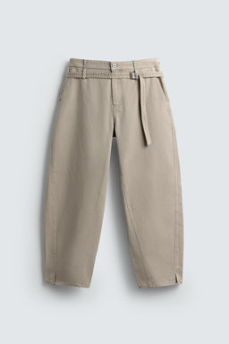 BELTED WIDE-LEG BALLOON FIT TROUSERS - Zara фото 8