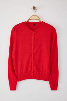 Wardrobe Essentials K?rm?z? Premium Iplik Merserize Gorunum Bisiklet Yaka Triko H?rka|TWOAW26HI00095