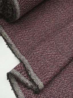 Шерсть пальтово-костюмная Твид Зигзаг цв.темно-вишневый меланж, ш.1.5м, шерсть-30%, п/э-70%