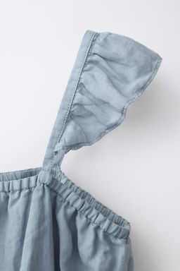 TOP CROPPED 100% RAMIO / Azul / Gris - Zara фото 3