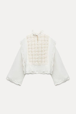 CONTRAST KNIT BLOUSE - Zara фото 5