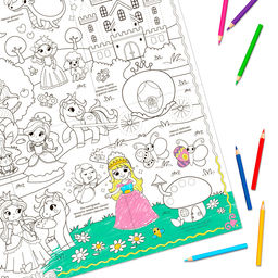 Цена за 2 шт. Раскраска - гигант для девочек «Страна чудес и волшебства», 59×84 см