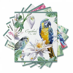 Цена за 5 шт. Тетрадь общая ученическая ErichKrause Тропические птицы, 48 листов, клетка, мат.лам.+выб. УФ-лак+тиснение фольгой+конгрев, доп.лист_MIX-PACK