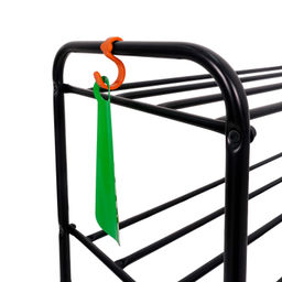 Подставка для обуви 2-полочная металл."Альфа 32" 87х30х40см черная