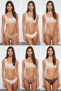 Trendyolmilla Kahverengi-Cok Renkli 6l? Paket Micro Brazilian Orme Kulot THMAW25KU00037  фото 4