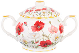 Сахарница 350 мл 16,5*11*10,5 см Маки NEW BONE CHINA