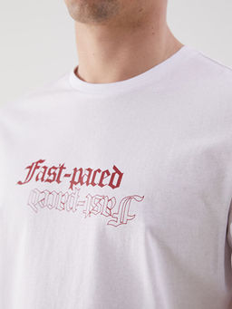 Bisiklet Yaka K?sa Kollu Bask?l? Penye Erkek Ti??rt