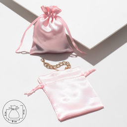 Цена за 50 шт. Мешочек подарочный атласный, 8×10 см, светло-розовый