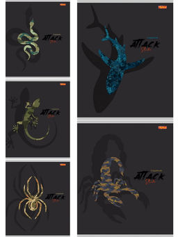 Цена за 3 шт. Тетрадь 48л. Remix ЭКОНОМ "Животные и камуфляж" клетка (48-1881) типогр. бумага