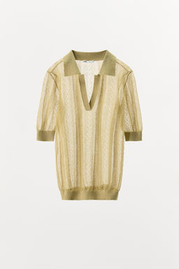 CUTWORK KNIT POLO TOP - Zara фото 3