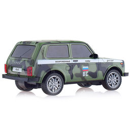 Машина р/у Lada 4x4 18 см. (свет, камуфляж) в коробке