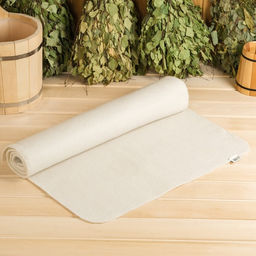 Лежак банный, войлок, 200х60 см без вышивки, белый - Добропаровъ фото 2