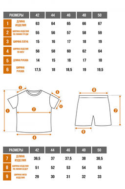 Арт. 9134 Пижама с шортами 42-50 (5 шт) Цвет:верх-грязно-голубой, низ-грязно-голубой - Калинка фото 38