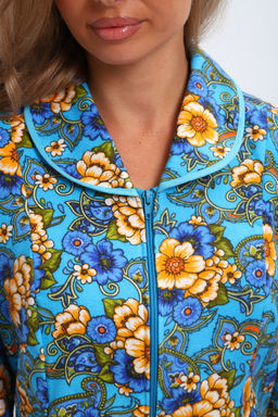 Халат женский из фланели Маша цветы