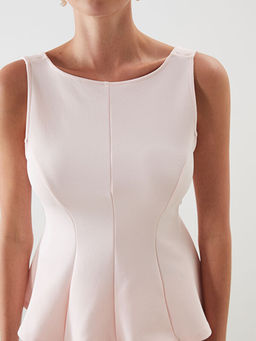 Kay?k Yaka Peplum Bluz