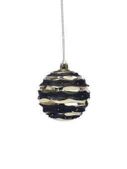 Ёлочные шары новогодние Савьер, набор 12 шт., d=8 см, чёрно-золотой - Simaland фото 6