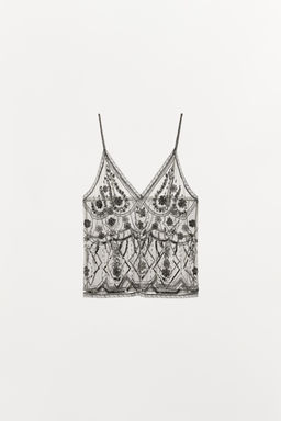 BEADED SEQUIN TULLE TOP - Zara фото 3