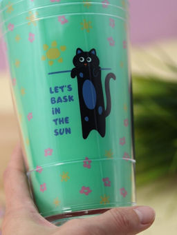 Тамблер iLikeGift "Kitty sun", green (450 мл)