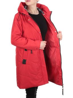 Z619-1 RED Пальто демисезонное женское (100 гр. синтепон) - Фабричный китай фото 8