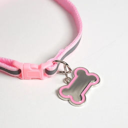 Ошейник светоотражающий с адресником, 30 х 1 см, капрон, цвет розовый - Пушистое счастье фото 4