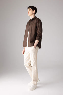 Gabardin Chino Kanvas Pantolon Regular Fit Fermuar Cepli Duz Paca - Defacto фото 6