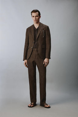 BLAZER TRAJE 100% LINO / Marr?n oscuro