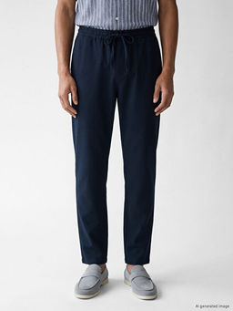 Regular Fit Erkek Keten G?r?n?ml? Pantolon