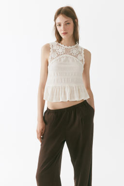 Pantal?n amplio en mezcla de lino - H&m фото 9