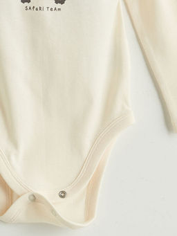 Bisiklet Yaka Uzun Kollu Bask?l? Erkek Bebek ??t??tl? Body ve Pantolon 2li Tak?m