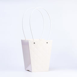 Цена за 10 шт. Сумка для цветов тиснение белая влагостойкая, 17x17-11.5x11.5-20 см - UPAK LAND фото 2