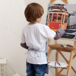 Набор детский для творчества Этель Little dino фартук 49 х 39 см и нарукавники  фото 6