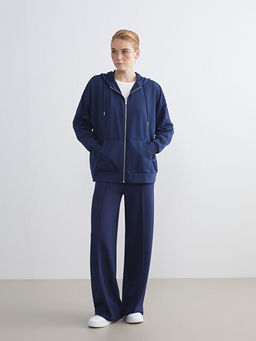 Kap??onlu Oversize Kad?n Fermuarl? Sweatshirt