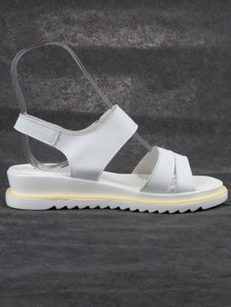 08-PEXL76-1 WHITE Босоножки женские (натуральная кожа)