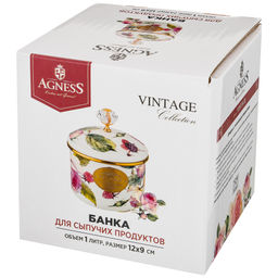 БАНКА ДЛЯ СЫПУЧИХ ПРОДУКТОВ AGNESS, СЕРИЯ ВИНТАЖ, 12 Х 9СМ / 1,0Л