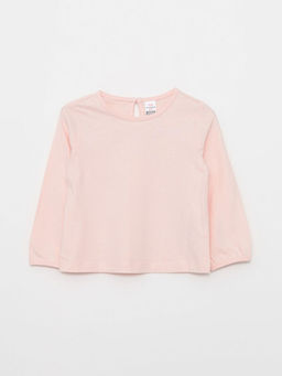 Bisiklet Yaka Uzun Kol Basic K?z Bebek Ti??rt