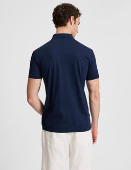Lacivert Slim Fit %100 Pamuk D__meli Polo Yaka Ti__rt