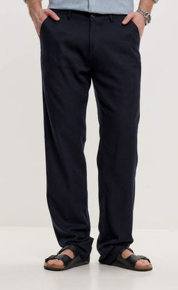 Брюки лен F511-0851 navy