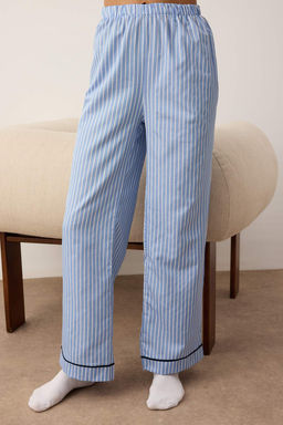Mavi Cizgili Poplin Dokuma Pijama Tak?m? THMAW26PT00101 - Trendyolmilla фото 3