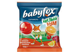 Цена за 5 шт .BabyFox, карамель на палочке Кислый бум, 113 г