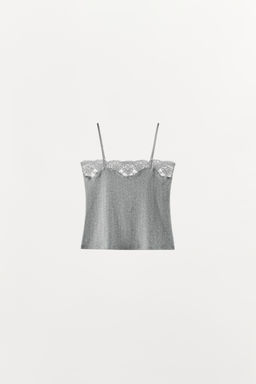 TOP POINTELLE ENCAJE / Gris vigor?