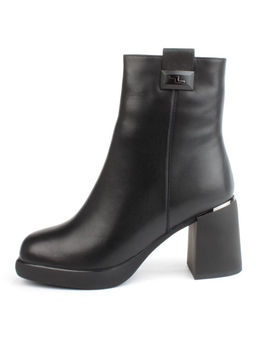 04-M3-2271 BLACK Ботильоны зимние женские (натуральная кожа, натуральный мех)