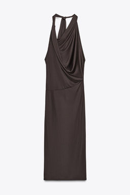FLOWING NECKLINE DRESS WITH PLEATS - Zara фото 5