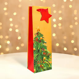 Пакет подарочный новогодний под бутылку, упаковка Дивная ёлка, 12?36?8.5 см