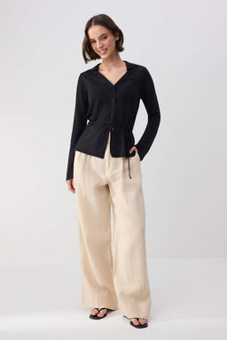 Wardrobe Essentials Siyah Kemer Detayl? Gomlek Yaka Ince Triko H?rka TWOSS26HI00004 - Trendyolmilla фото 2