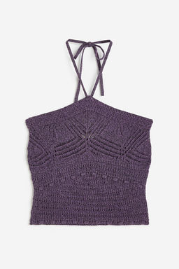 Top halter en punto pointelle