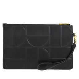 Итальянская кожаная женская сумочка-клатч DuDu серии Bogota | черно-нюдовый