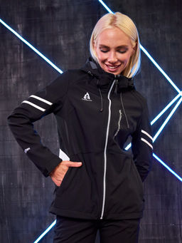 Женская мембранная куртка виндстоппер на флисе Azimuth Заря 124/23982_704 Черный  фото 3