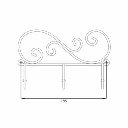 Вешалка настенная металл. "Кружева 3" 20см (3 рожка, черная)